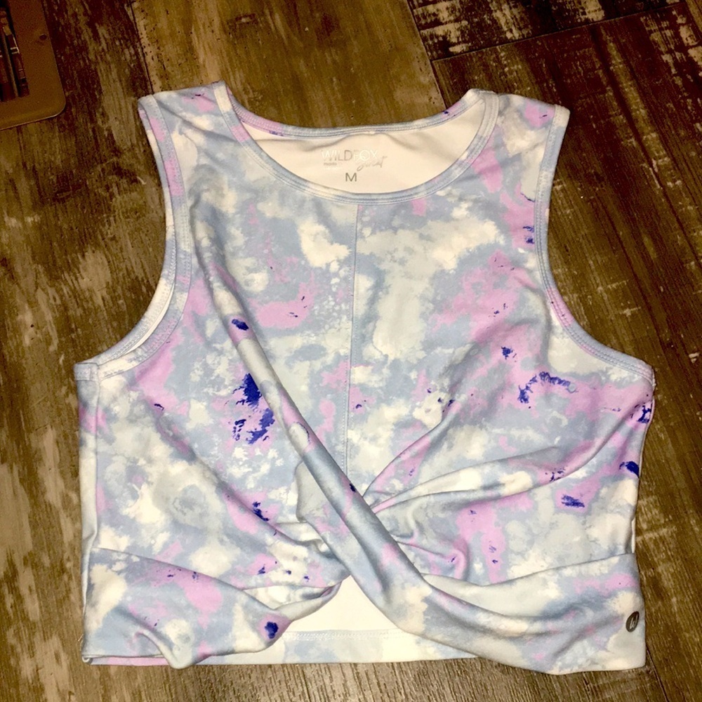 WildFox Sweat Melange Twist Cropped Tank